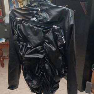 Plus Size Set In 3x Top/skirt Faux Leather